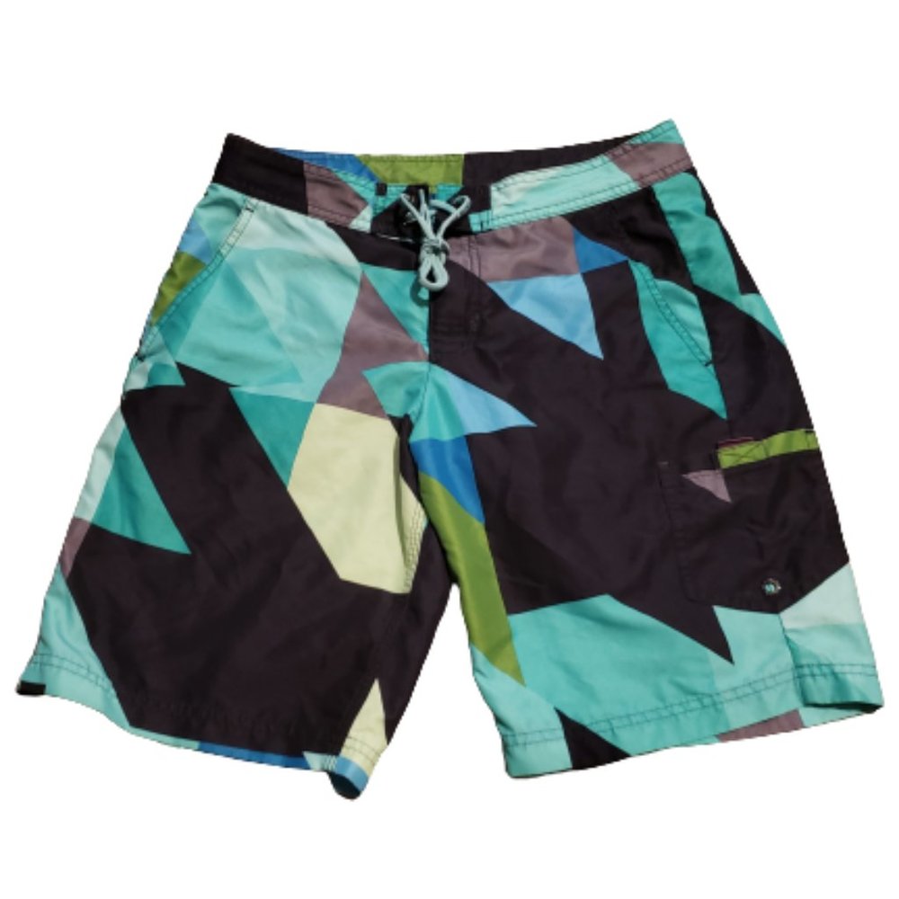 Armani Exchange Board Shorts Colorblock Abstract Swim | Men's Small S Pre-owned
